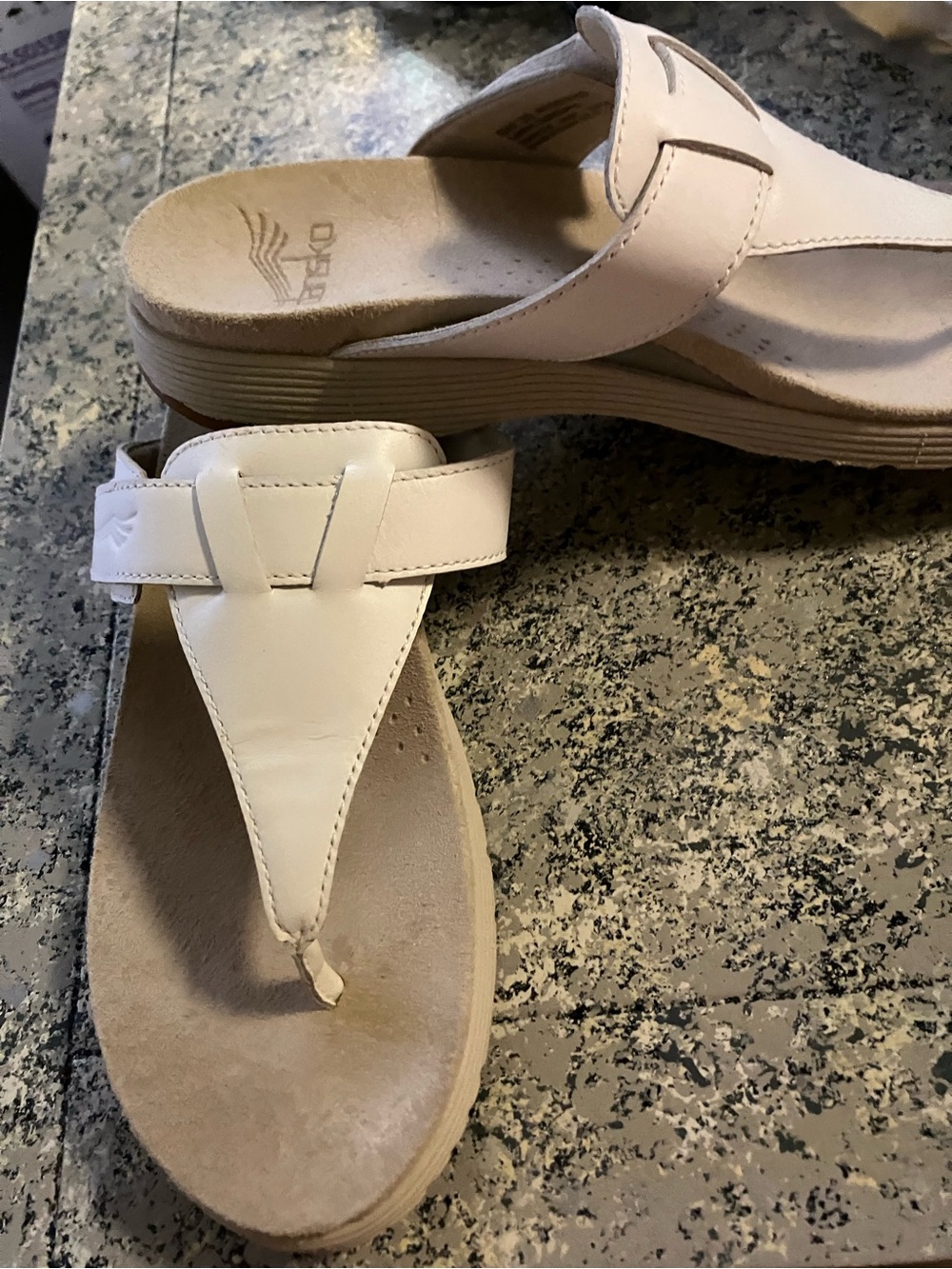 Dansko leather thong flip flops. Worn once